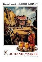 Blechschild-JOHNNIE WALKER-GOOD WORK-GOOD WHISKY
