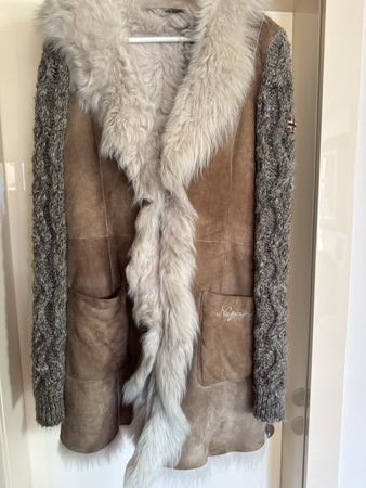 Napapijri Shearling Coat - Women's Size L - Winter Ready!