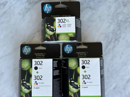 3 x HP 302 Druckerpatronen (Tri-Colour / Black)