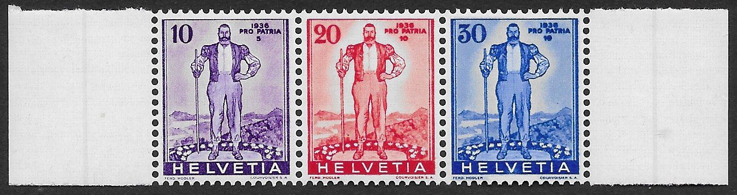 Tous les timbres: 1936: Einzelwerte aus PP-Block Nr.W5-7 ** – D'occasion à Walperswil par Tcheidi