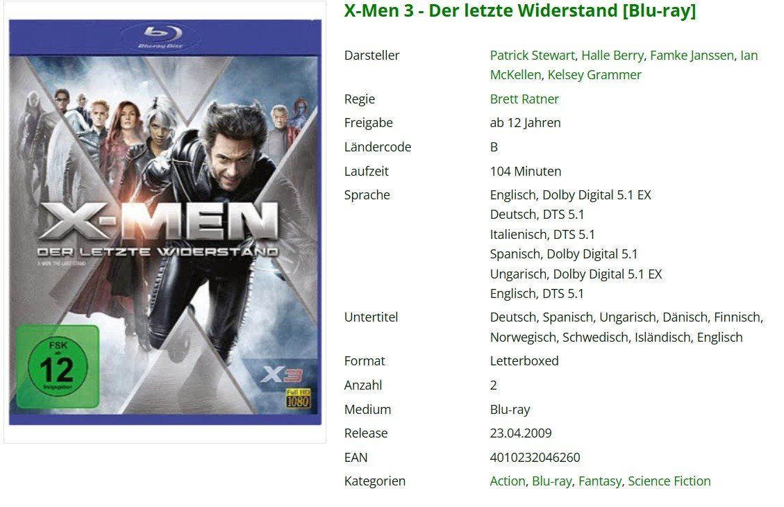Tutti i DVDs: X-Men 3 - Der letzte Widerstand  / NEU – Nuovo e nell'imballaggio originale da Dietikon venduto da Ruempfli 2