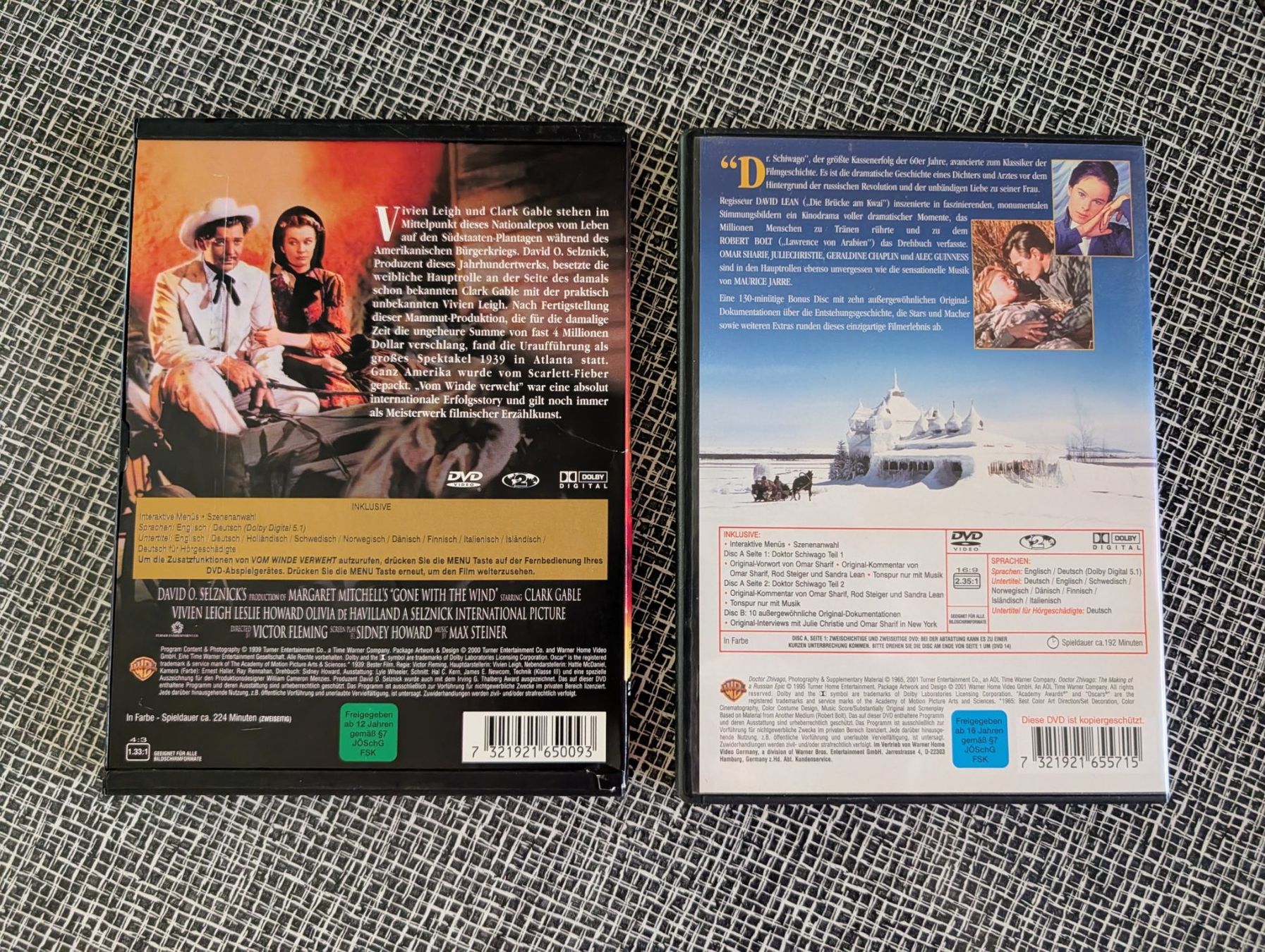 Tous les DVDs: DVDs: Vom Winde Verweht, Doktor Schiwago – D'occasion à Nänikon par Haexli_70 1