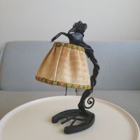 30erJ.Art-déco-Lampe aus Schmiedeeisen, mit Sockel Hufeisen