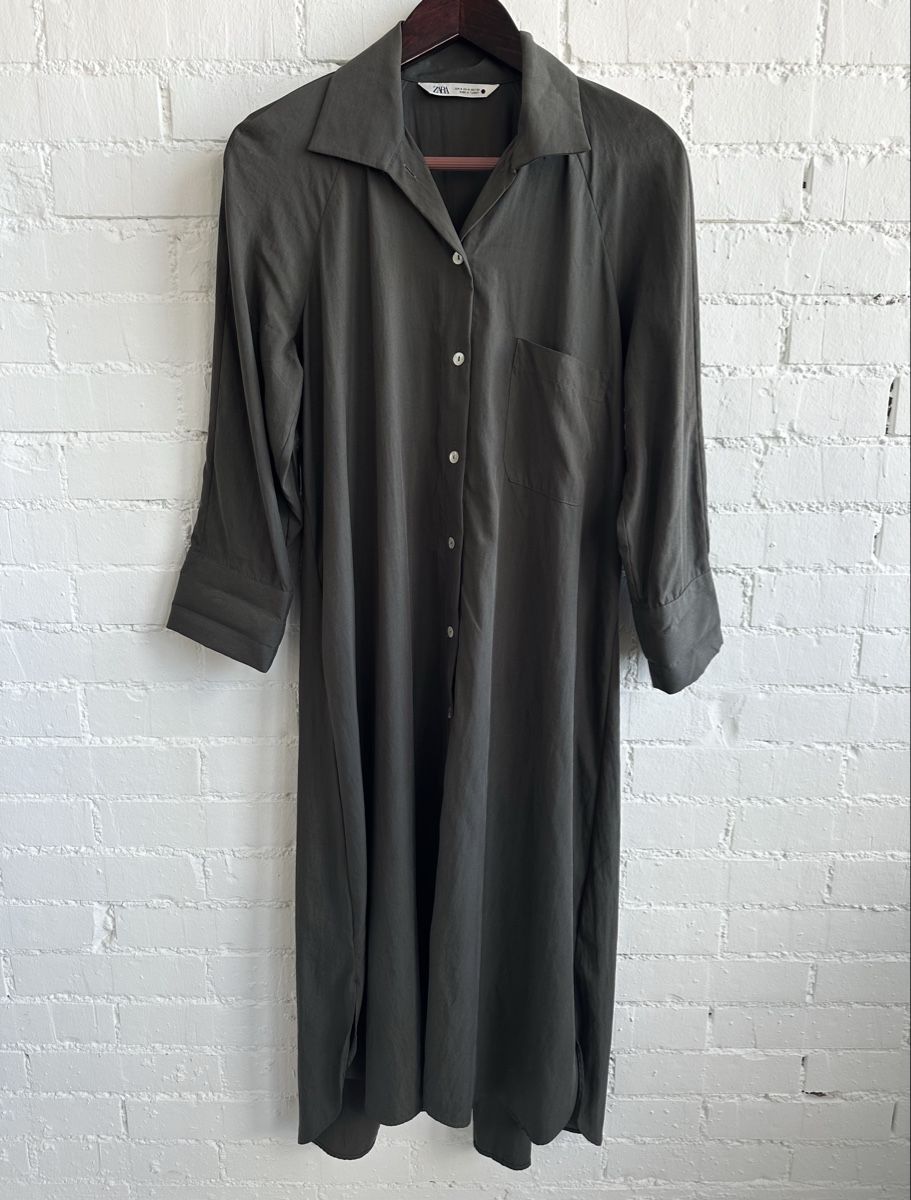 Zara Kleider: ZARA Hemdblusenkleid / Khaki, Gr. S – Gebraucht aus Bern von Fraeuleinhonig
