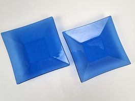 Blaues Glasteller- Set