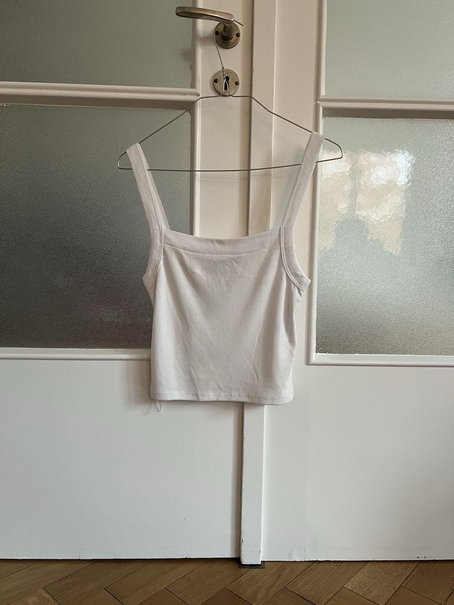 Zara Tops: Zara White Cropped Rib Top, Size S – Neu (gemäss Beschreibung) aus Zürich von daria_m 3
