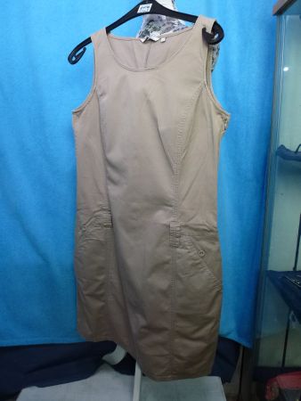 TOM TAILOR TRÄGERKLEID BEIGE GR 40 BAUMWOLLE OHNE GÜRTEL