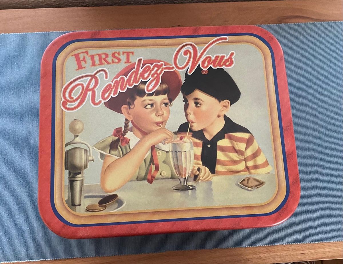 Barattoli: Retro Blechdose "First Rendez-Vous" - Sammlerstück! – Usato da Dättwil AG venduto da Fussballer 1