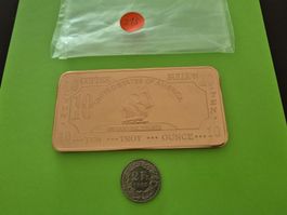 10 Unzen Kupferbarren 999 massiv (Segelschiff)