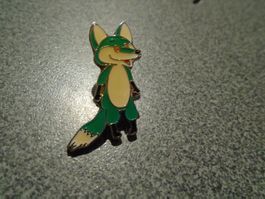 Pin Fuchs, grün/beige, ohne Verschluss