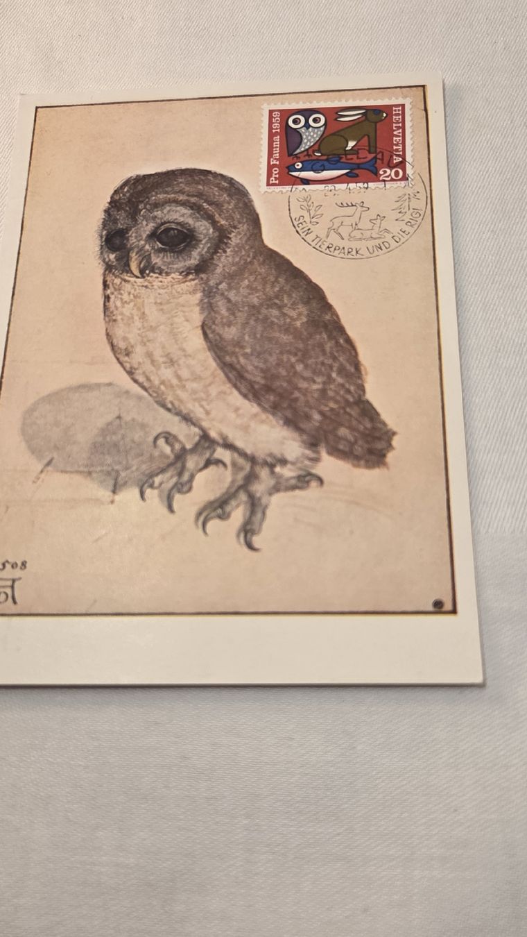 Alle Briefmarken: 1959 Maximumkarte Pro Fauna – Gebraucht aus Arni AG von Moth68