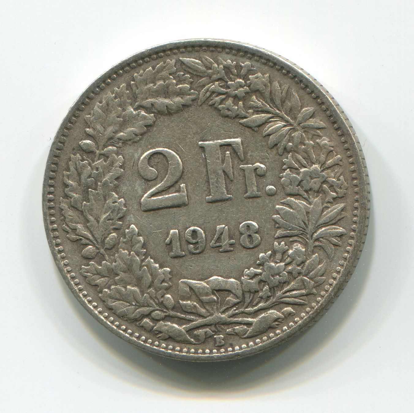 Tutti le monete: 2 Fr. Silbermünze 1948 – Usato da Rebstein venduto da bet_22rg