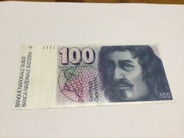 Alte 100 fr Bank Noten Swiss Gebrauch 