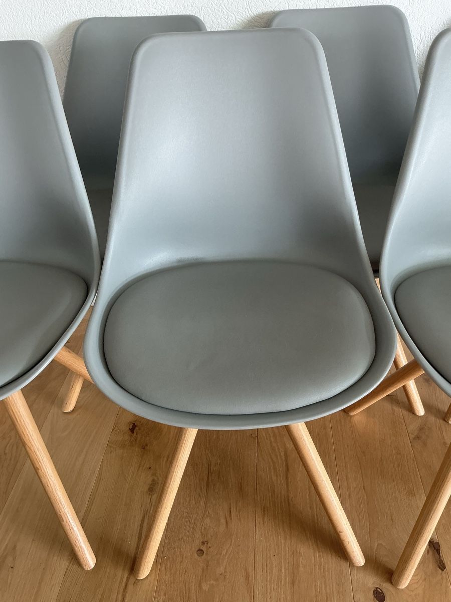 Micasa Stühle: Stühle Micasa 6er Set grau mit Polster u. Eichenholz – Gebraucht aus Uster von Carpenter1 3