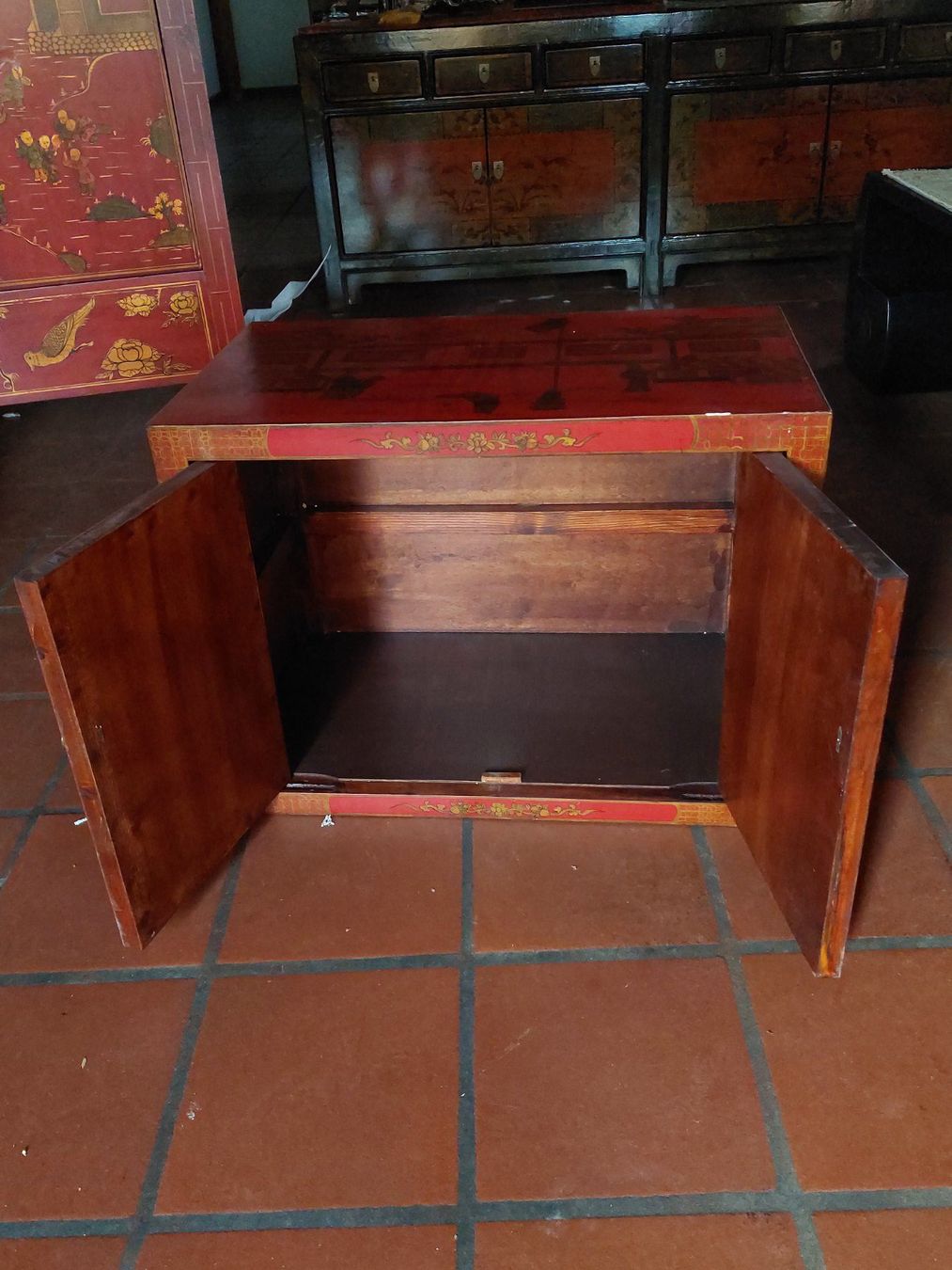 Cassettiere: Bemalte Holztruhe / kommode mit Türen Malerei – Nuovo (secondo la descrizione) da Cham venduto da mjg1901 4