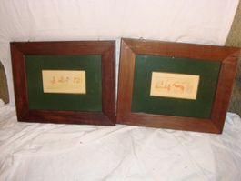 2 Aquarelle aus England: Jagd zu Pferd