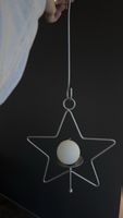 Adventsstern Kerzenhalter Silber Metall Deko Weihnachten