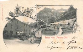 Simplon Dorf (VS) Dorf und Postkutsche Simplontal