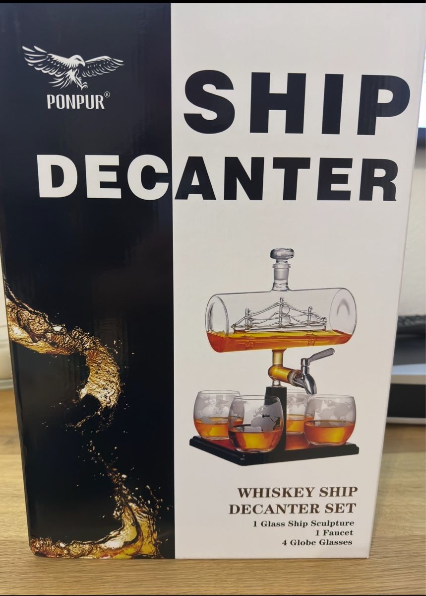 Bicchieri: Whiskey Dekanter Set Schiff Globus Gläser Geschenkidee Neu – Nuovo e nell'imballaggio originale da Amriswil venduto da ahu_w8qc