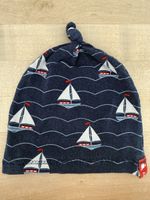 Baby Mütze Knotenmütze Baumwolle Segelboot Sommer blau