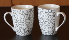 2 Tassen HERBORISTERIA weiss-grau