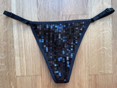 Victoria’s Secret Adjustable Sequined V-String Thong S NEW