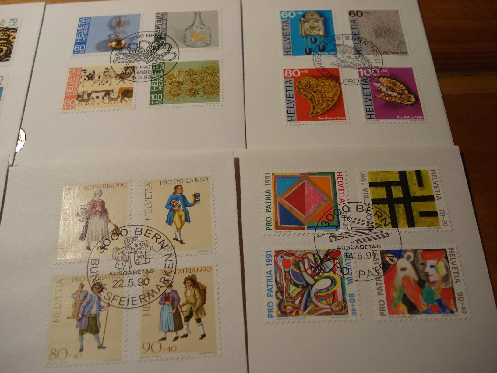 Tutti i francobolli: Pro Patria 12 FDC 1983- 1994, – Usato da Niederwil AG venduto da morostahu 1