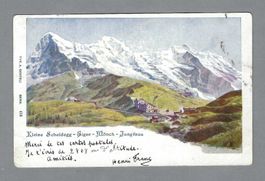 1903, LITO KLEINE SCHEIDEGG-EIGER-MÖNCH-JUNGFRAU (BÜGIG)