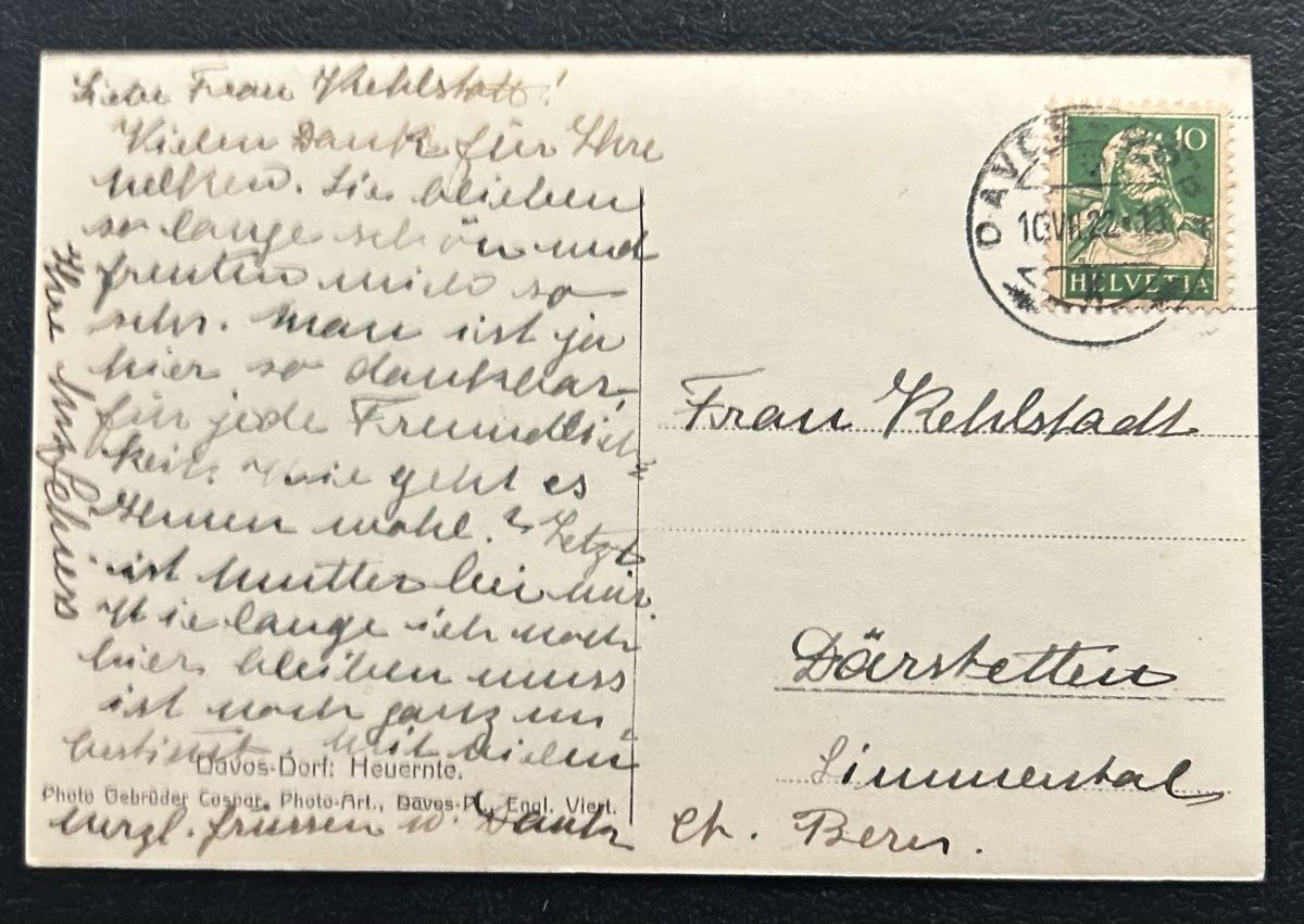 Cartoline postali: Davos Dorf Heuernte  – Usato da Horw venduto da Tellbub 1