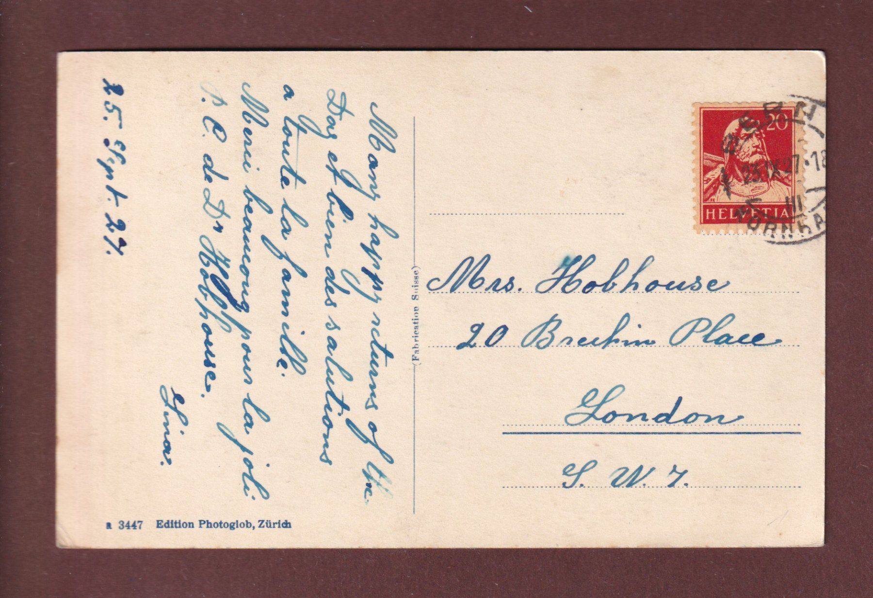Cartoline postali: BERN - Kornhausbrücke - 1927 – Usato da Pully venduto da nicecards-shop 1