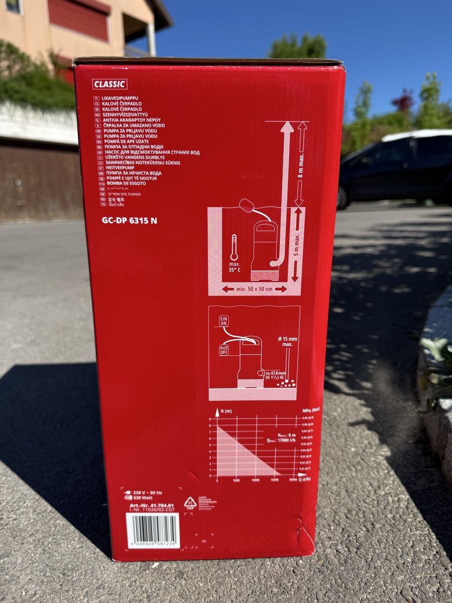 Einhell Pompe & Parti di ricambio: Einhell GC-DP 6315 N Schmutzwasserpumpe – Nuovo e nell'imballaggio originale da Obfelden venduto da QeSh 2