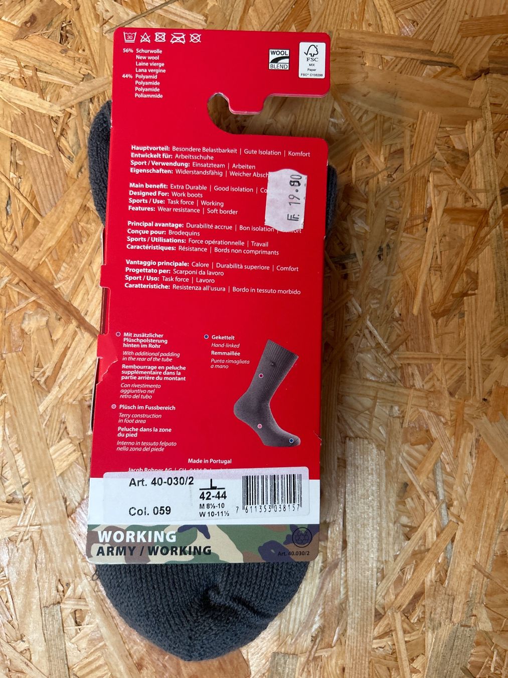 Rohner Calze: Rohner Arbeits-/Wandersocken Grösse 42-44 – Nuovo e nell'imballaggio originale da Koppigen venduto da Bracher_Mail-House 1