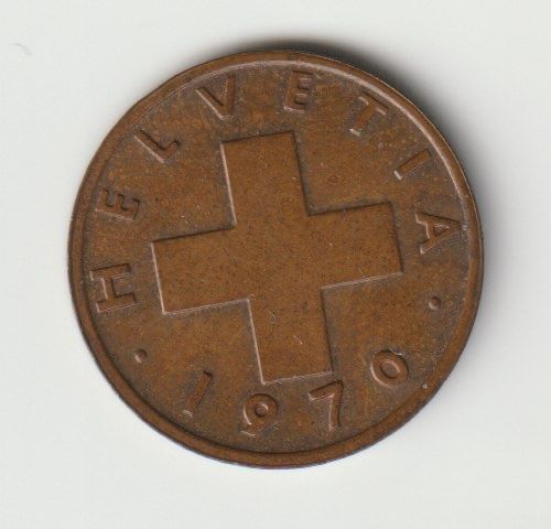 Tutti le monete: 1 Rappen Schweiz 1970 – Usato da Thun venduto da rosala