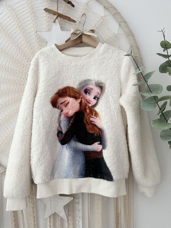 Flauschiger Frozen Pulli, Gr. 134 *NEUWERTIG