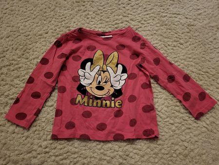 Mädchen Langarmshirt Disney Minnie rosa gepunktet 104
