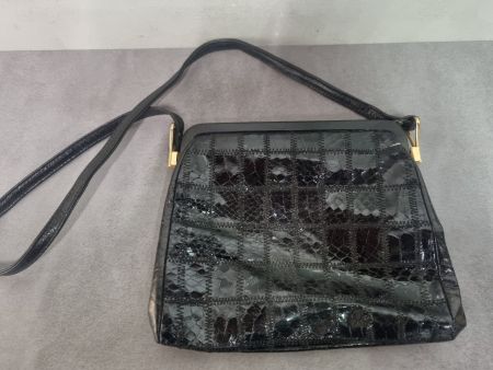 DOFAN Paris Vintage Schultertasche aus Echtleder, Krokostil