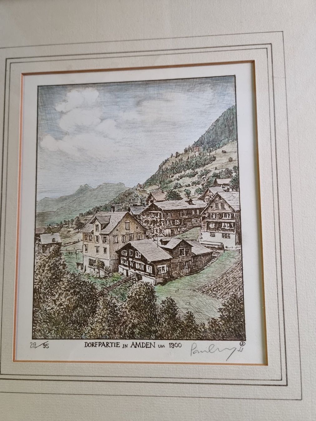 Grafica & Litografie: AMDEN  Dorfpartie um 1900 – Usato da Trachslau venduto da post35 1