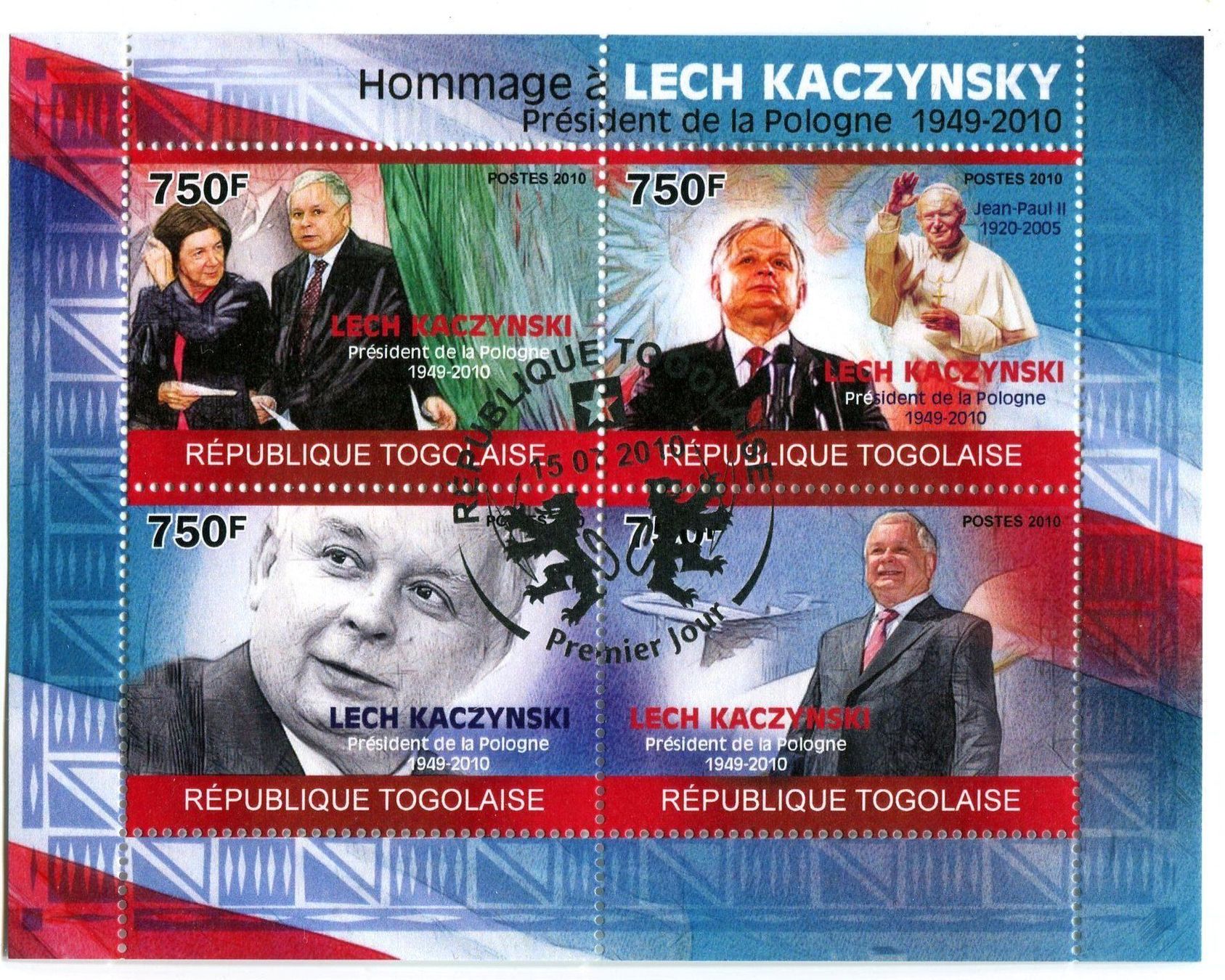 Alle Briefmarken: Block "Lech Aleksander Kaczyński". Togo. – Neu und originalverpackt aus Basel von Butsch5