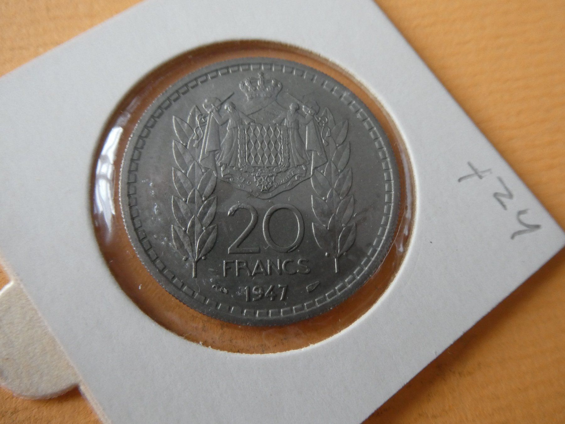 Alle Münzen: Monaco 1947, 20 Francs   vz-unz – Gebraucht aus Hinterforst von Rohusri 1
