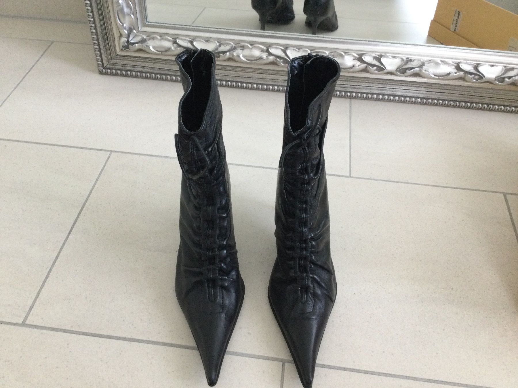 Scarpe da donna: Neue schwarze Lederstiefeletten, Grösse 36 – Nuovo e nell'imballaggio originale da Baar venduto da negombo 1