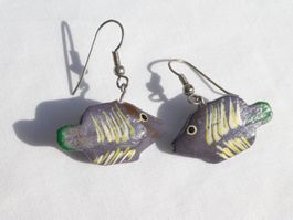 Fashion-Ohrringe 'Fische', handbemalt, neu