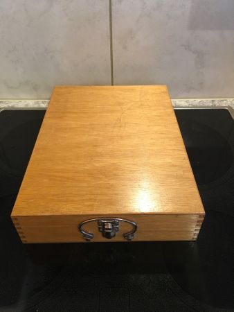 Holzkoffer für 200 Diabilder aus den 50erJahren