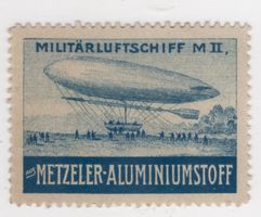 Historische Luftfahrtvignette von METZELER Luftschiff MII