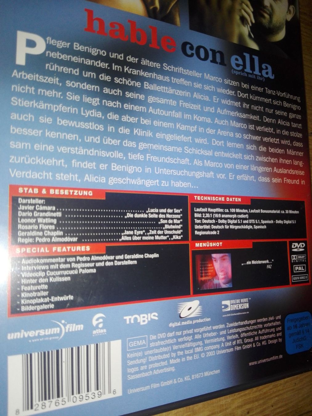 Tutti i DVDs: Hable con ella - Sprich mit Ihr   (Deutsch & Spanisch) – Usato da St. Gallen venduto da elk2020 3