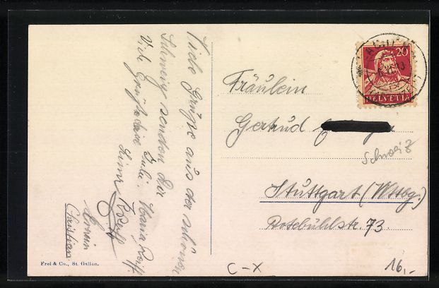 Cartoline postali: Walzenhausen, Pension Rosenberg mit Gart – Usato da Berlin venduto da bartko-reher 1