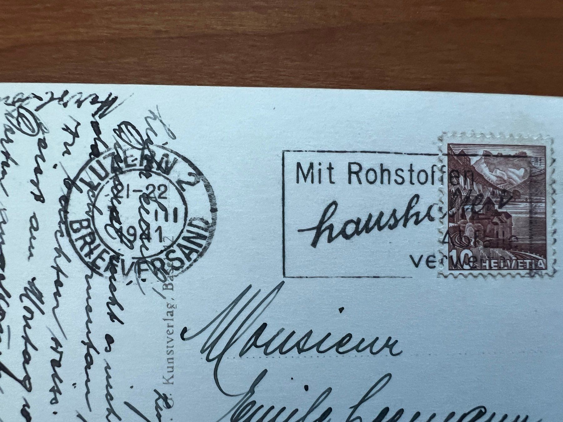 Ansichtskarten: AK  194  Luzern    (G2055) – Gebraucht aus Hinwil von Sidi4 1