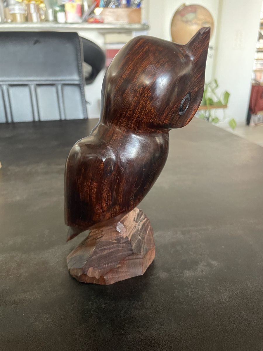 Skulpturen & Statuen: Ancienne Sculpture Chouette Bois Massif – Gebraucht aus Vallamand von Bricbracbroc82 3