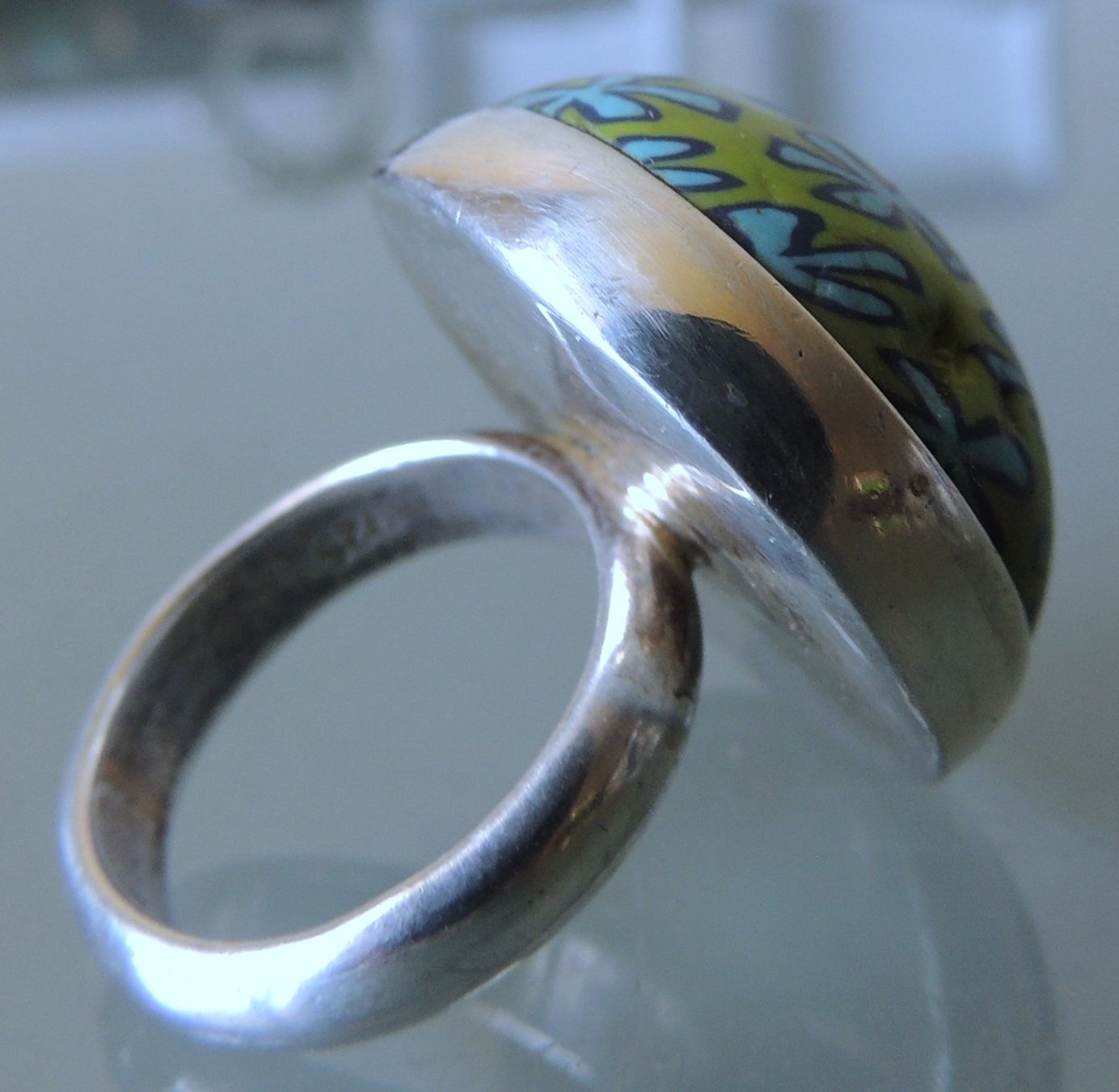 Anelli: Silber 925 Kautschuk Fingerring Gr. 53 – Usato da Waldenburg venduto da schaller707 5