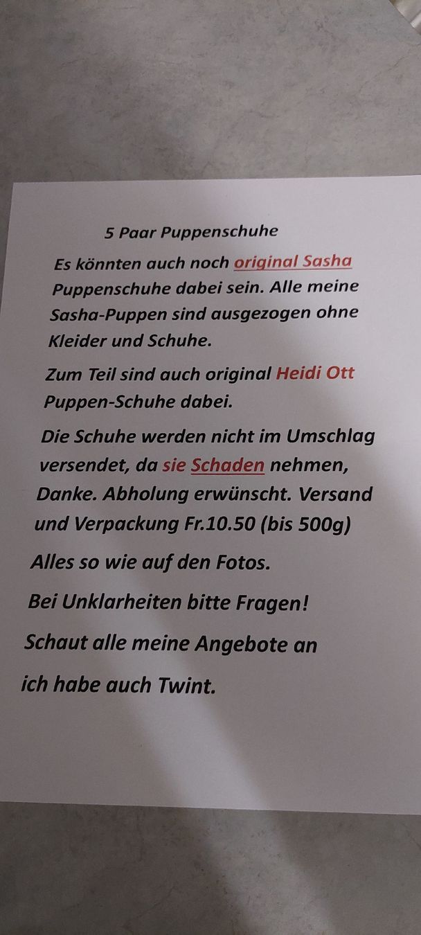 Heidi ott Bambole: 5 Paar Heidi Ott Schuhe  – Usato da Muri AG venduto da nindo1 2