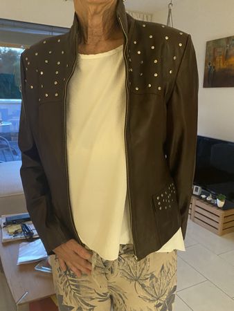 Lederjacke dunkelbraun Gr M Nappa
